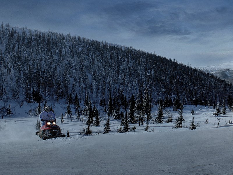 Snowmobile in cold climate